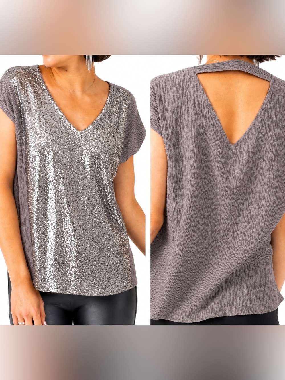 Stella & Dot NWOT gold sequin top, XL